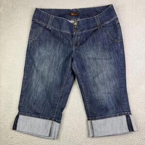 Lee One True Fit Capri Dark Wash Jeans Cuffed Women's Size 16